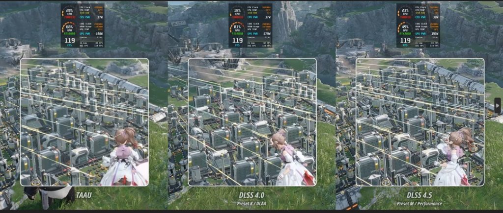 DLSS Quality mode vs native 1080p upscaling comparison 120 FPS Arknights Endfield