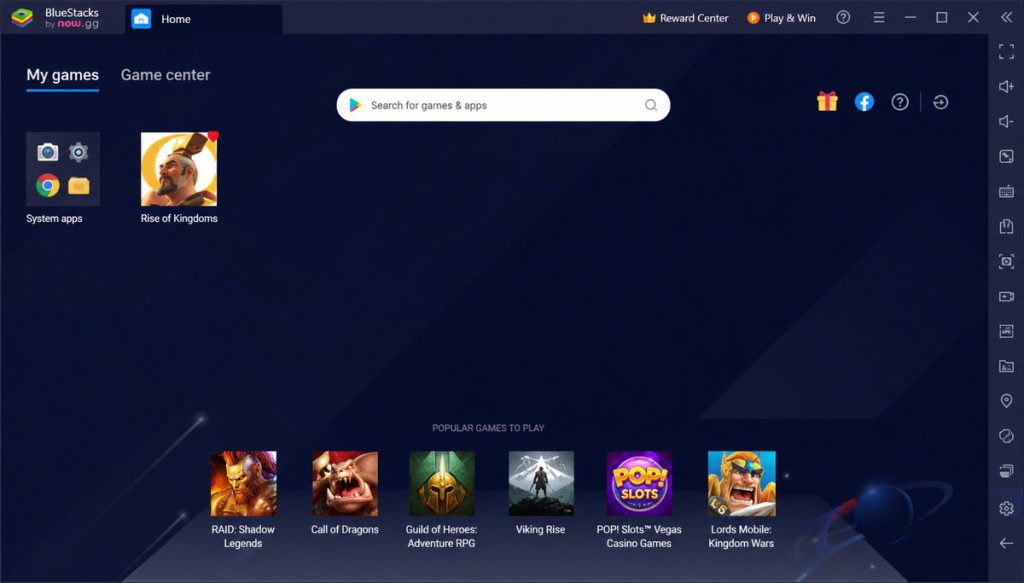 BlueStacks settings for Rise of Kingdoms
