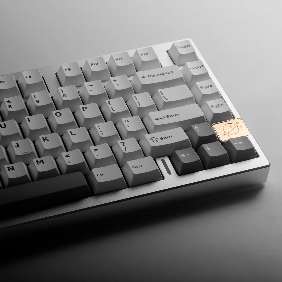 Close-up of a mechanical keyboard showing keycaps and switches