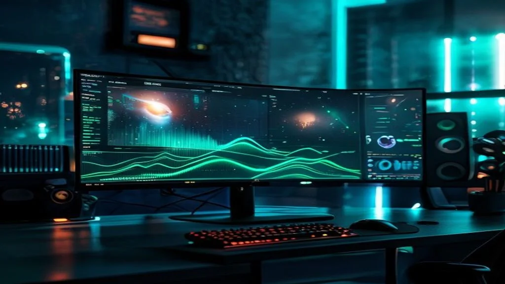 PC performance monitoring showing CPU usage graph during a demanding game session