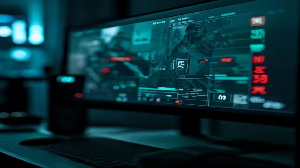 Competitive FPS game monitor showing high frame rate counter and low latency performance